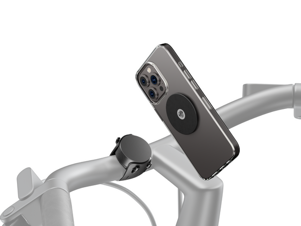 Bike phone mount with steel plate