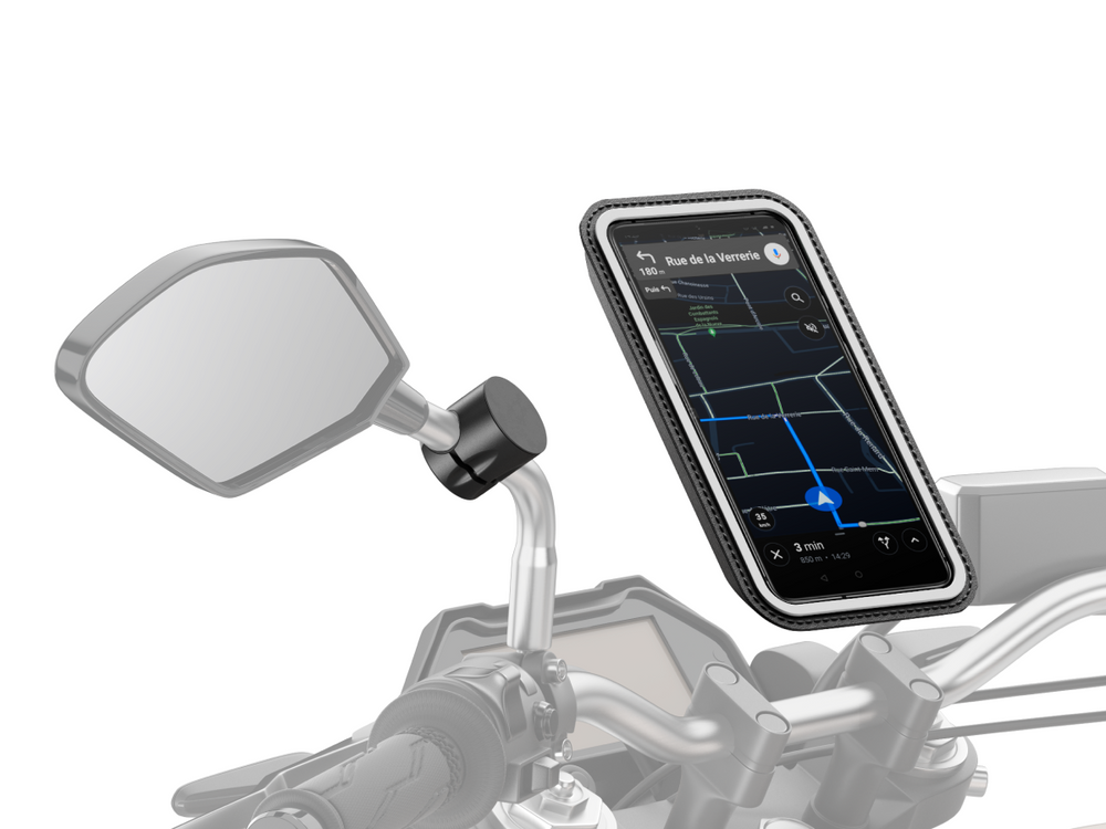 SHAPEHEART, Soporte movil moto magnético para espejo de moto y scooter.  Universal y antivibracion. Soporte móvil moto impermeable : .es:  Electrónica