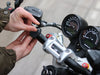 Unsere Profi-Motorradhalterung lässt sich auf alle Motorradlenker mit 22,2 mm , 25,4 mm , 28,6 mm und 31,8 mm schrauben.