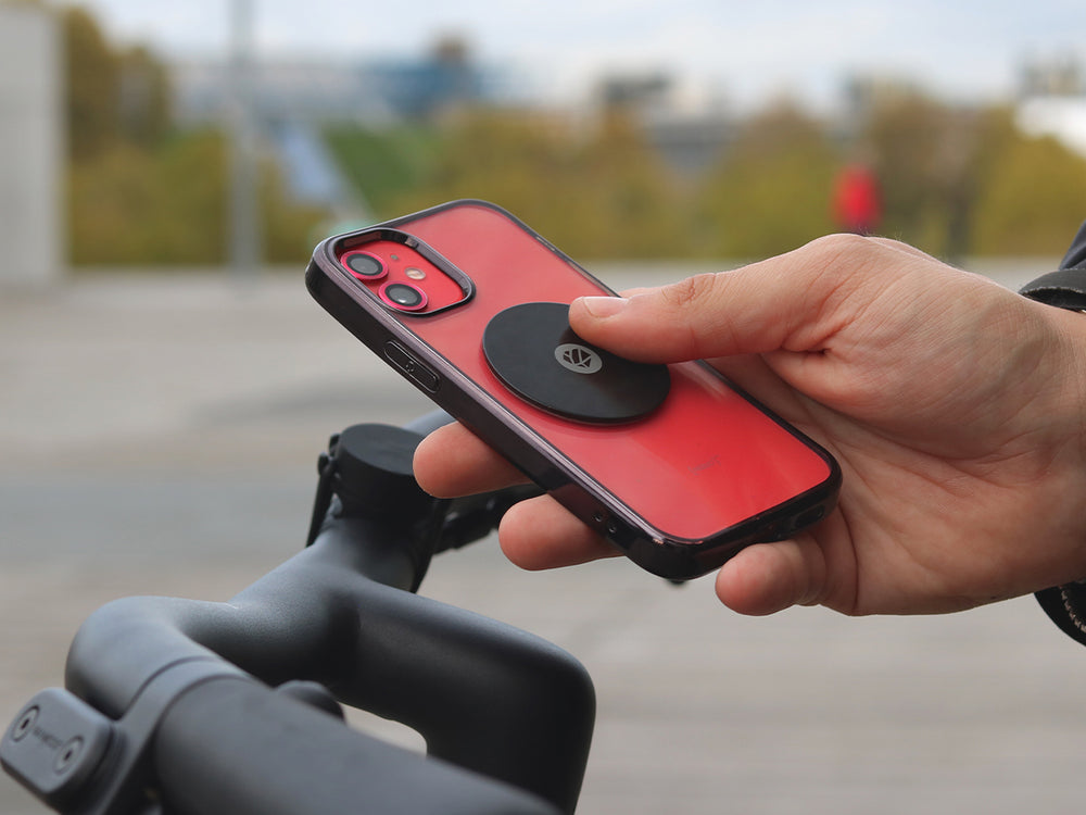 Handyhalterung für Fahrradlenker mit Metallplatte