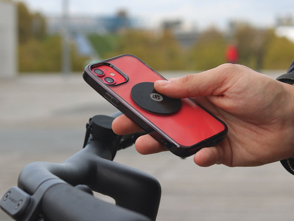 Fahrradtelefonhalter mit Metallplatte